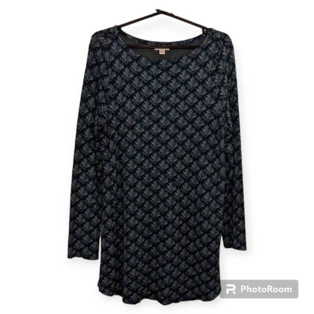 J. Jill Blue green Ponte Knit Tunic Size M.